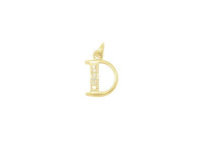 Gold Plated CZ Studded Alphabet Pendant